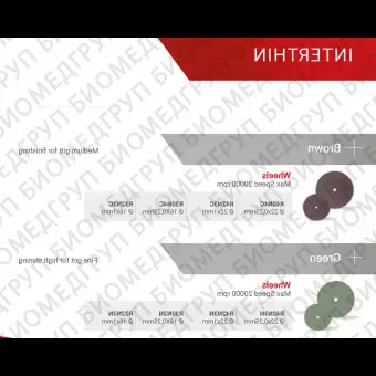 Полир INTERTHIN универсальный для обработки золота, акрила и керамики, 1шт. Reddish Stone R40N4C 22 мм х 0,25 мм Коричневый Колесо