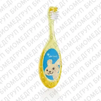 BrushBaby FlossBrush зубная щетка, 03 года, желтая