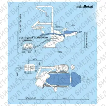 QL2028  стоматологическая установка с нижней/верхней подачей инструментов