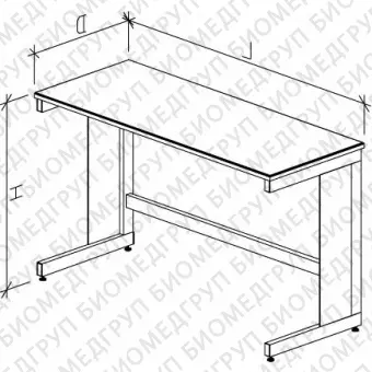 Стол лабораторный высокий, 1500х750х900, столешница Durcon бортиком